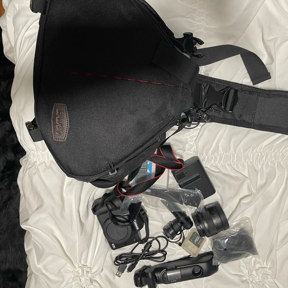 Canon Black Digital Camera with Lens and Grip